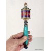 Moulin à prière bouddhiste 21 cm serti de pierres Objets rituels bouddhistes 7001.4