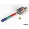 Moulin à prière bouddhiste 20 cm tricolore - Objets rituels bouddhistes