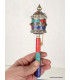 Moulin à prière bouddhiste 20 cm tricolore Objets rituels bouddhistes 7001.5