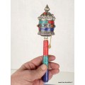Moulin à prière bouddhiste 20 cm tricolore Objets rituels bouddhistes 7001.5