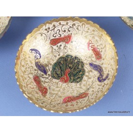 Bols d'offrandes laiton émaillé écru 10 cm Bols d'offrandes bouddhistes BOLEM4