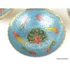 Bols d'offrandes laiton émaillé bleu ciel 10 cm Bols d'offrandes bouddhistes BOLEM5