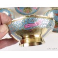 Bols d'offrandes laiton émaillé bleu ciel 10 cm Bols d'offrandes bouddhistes BOLEM5