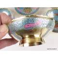 Bols d'offrandes laiton émaillé bleu ciel 10 cm - Bols d'offrandes bouddhistes