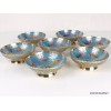 Bols d'offrandes laiton émaillé bleu ciel 10 cm Bols d'offrandes bouddhistes BOLEM5