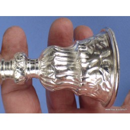 Lampe à beurre tibétaine 10 cm plaqué argent Objets rituels bouddhistes lamp31