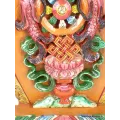 Sculpture bouddhiste sur bois Signeus Auspicieux - Décoration tibétaine
