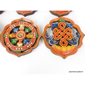 8 Sculptures bouddhistes signes auspicieux Statuettes Bouddhistes SCULP3