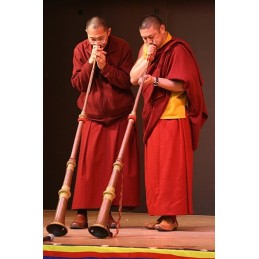 Trompette tibétaine de monastère 150 cm Objets rituels bouddhistes TRUM2