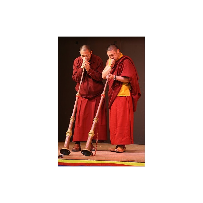 Trompette tibétaine de monastère 150 cm Objets rituels bouddhistes TRUM2