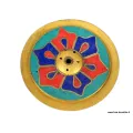 Porte-encens tibétain galette dorjé bois et pierres - Porte-encens tibétains