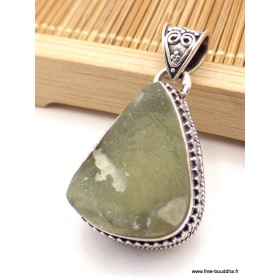 Pendentif Préhnite brute style vintage Bijoux en Préhnite PU19