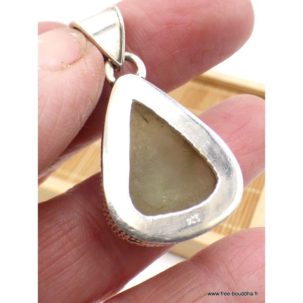 Pendentif Préhnite brute style vintage Bijoux en Préhnite PU19