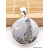 Pendentif rond en Jaspe Maligano blanc Bijoux en Jaspe PU20