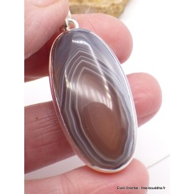 Pendentif Agate de Botswana marron gris Bijoux en Agate PU21.1