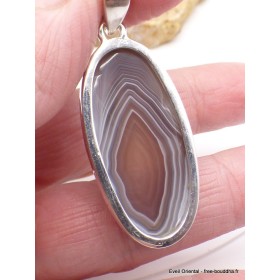 Pendentif Agate de Botswana marron gris Bijoux en Agate PU21.1