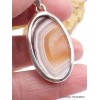 Pendentif Agate de Botswana orange blanc Pendentifs pierres naturelles PU21.2
