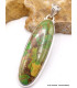 Pendentif oval long Turquoise verte cuivrée Pendentifs pierres naturelles PU27