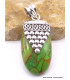 Pendentif Turquoise verte cuivrée motif grappe Pendentifs pierres naturelles PU27.1