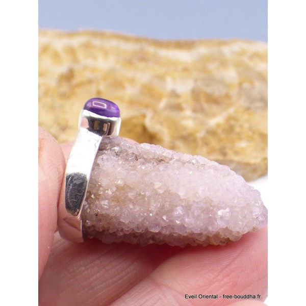 Pendentif Quartz Spirit et Améthyste cabochon Pendentifs pierres naturelles PU28