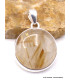 Pendentif Quartz rutile doré forme ronde Pendentifs pierres naturelles PU31.1