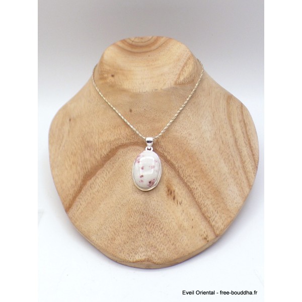 Pendentif Cristal de Cinabre oval Pendentifs pierres naturelles XV6.7
