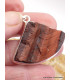 Pendentif en Oeil de Tigre rouge brut trapèze Pendentifs pierres naturelles XV15.5
