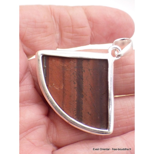 Pendentif en Oeil de Tigre rouge brut trapèze Pendentifs pierres naturelles XV15.5