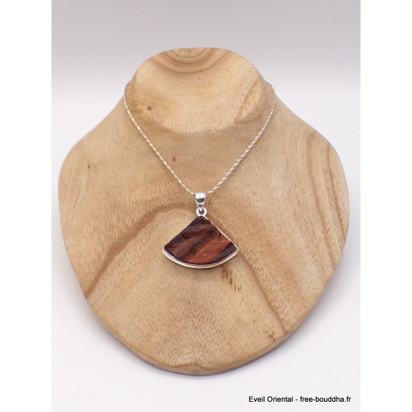 Pendentif en Oeil de Tigre rouge brut trapèze Pendentifs pierres naturelles XV15.5