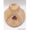 Pendentif en Oeil de Tigre rouge brut trapèze Pendentifs pierres naturelles XV15.5