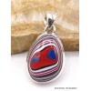 Pendentif Fordite Agate Detroïte rouge bleue Pendentifs pierres naturelles XV17.3