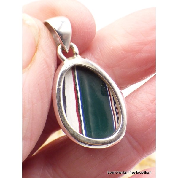 Pendentif Fordite Agate Detroïte rouge bleue Pendentifs pierres naturelles XV17.3