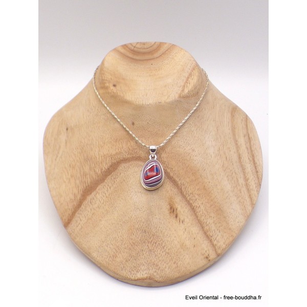 Pendentif Fordite Agate Detroïte rouge bleue Pendentifs pierres naturelles XV17.3