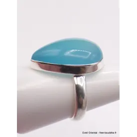 Bague goutte Calcédoine bleue taille 60 - Bagues pierres naturelles