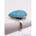 Bague goutte Calcédoine bleue taille 60 - Bagues pierres naturelles