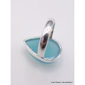 Bague goutte Calcédoine bleue taille 60 Bagues pierres naturelles XV56.4