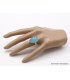 Bague goutte Calcédoine bleue taille 60 Bagues pierres naturelles XV56.4