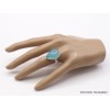 Bague goutte Calcédoine bleue taille 60 Bagues pierres naturelles XV56.4