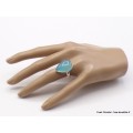 Bague goutte Calcédoine bleue taille 60 Bagues pierres naturelles XV56.4