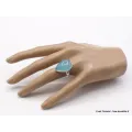 Bague goutte Calcédoine bleue taille 60 - Bagues pierres naturelles