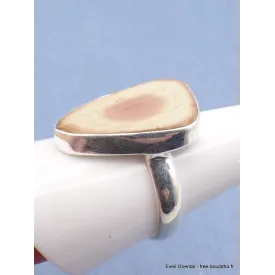 Bague Jaspe Impérial jaune pâle rose Taille 62 - Bijoux en Jaspe
