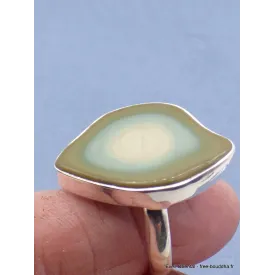 Bague Jaspe Impérial kaki vert taille 69/70 - Bijoux en Jaspe
