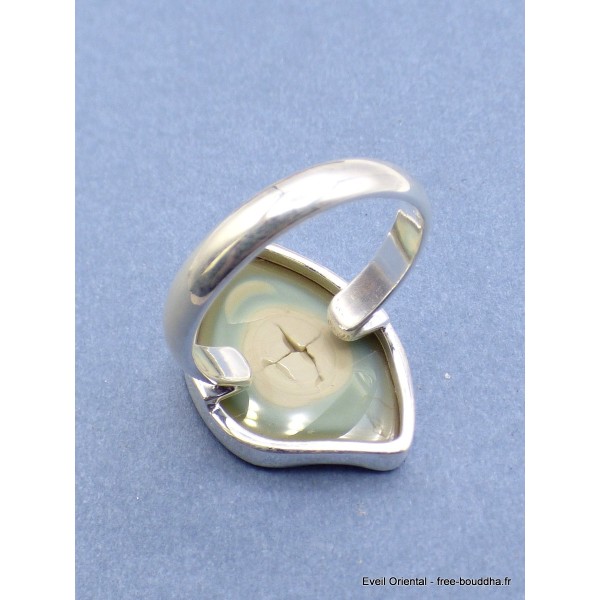 Bague Homme Jaspe Impérial kaki vert taille 69/70 Bijoux en Jaspe XV57.4