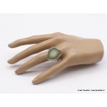 Bague Homme Jaspe Impérial kaki vert taille 69/70 Bijoux en Jaspe XV57.4