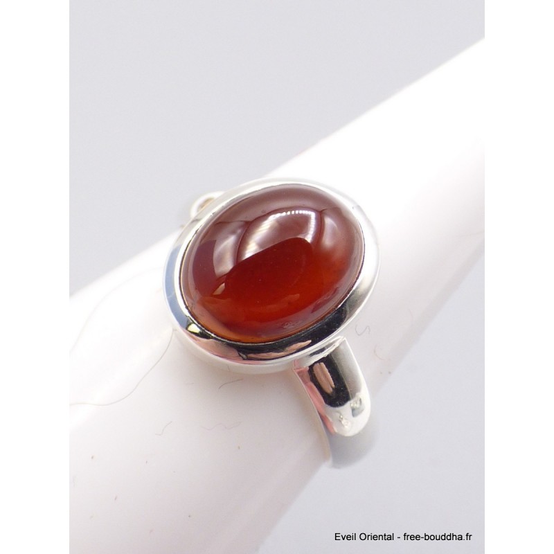 Petite bague Grenat Hessonite ovale taille 55 Bagues pierres naturelles XV60.5