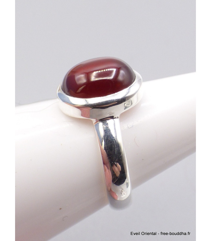 Petite bague Grenat Hessonite ovale taille 55 Bagues pierres naturelles XV60.5