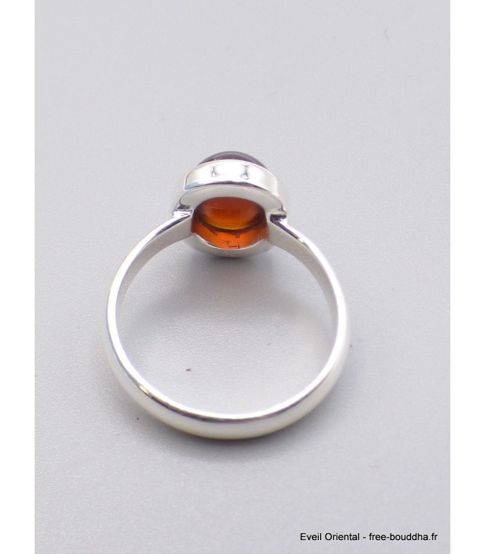 Petite bague Grenat Hessonite ovale taille 55 Bagues pierres naturelles XV60.5