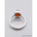 Petite bague Grenat Hessonite ovale taille 55 Bagues pierres naturelles XV60.5