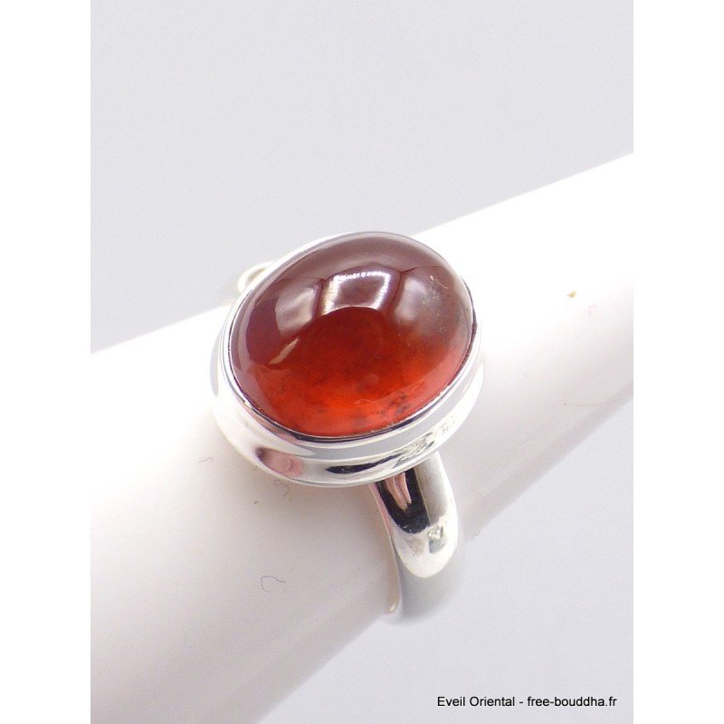 Petite bague Grenat Hessonite ovale taille 57/58 Bagues pierres naturelles XV60.6