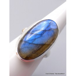 Bague Labradorite bleue ovale taille 59 Bagues pierres naturelles XV54.7
